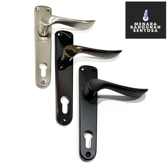 Handle Ses 204 Aluminium Antik / Putih - Kunci Pintu Ses Tarikan Pegangan Besar
