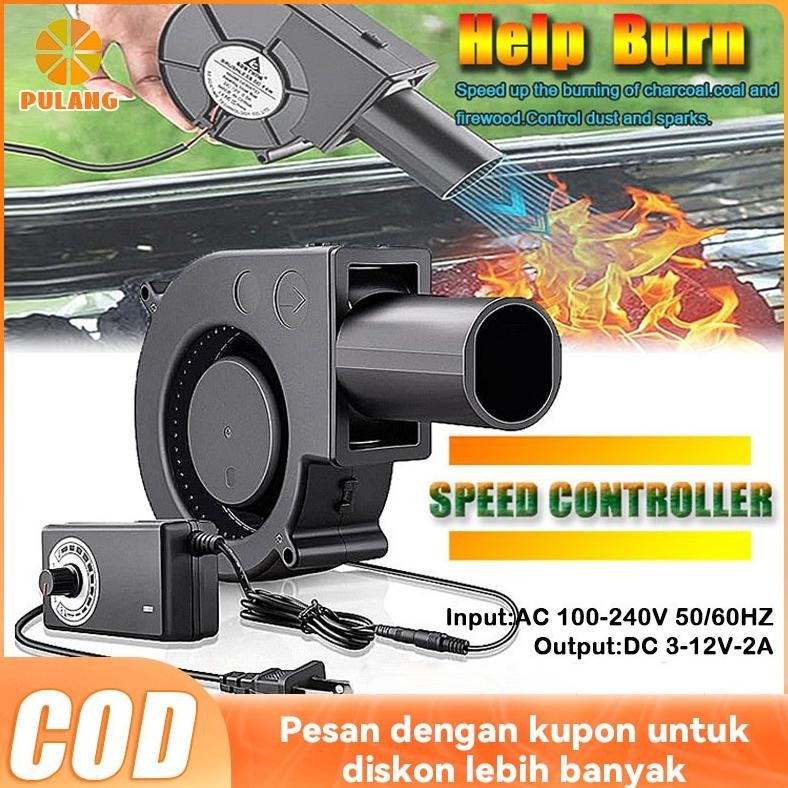 Pulang Blower Mini BBQ Kipas 1 Set Blower Ac Turbocharger Portabel Kecil BBQ Blower Fan Blower Machi