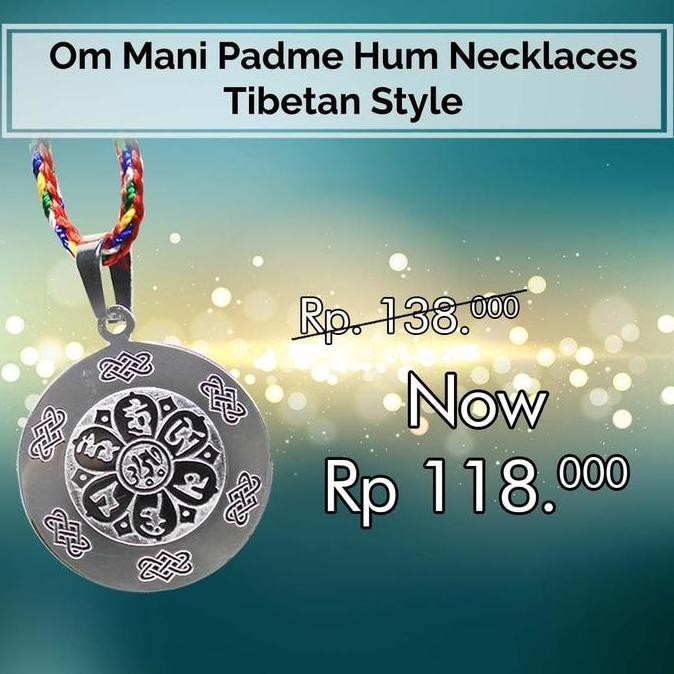 Ready Kalung Om Mani Padme Hum Tibetan Style KA04 | Kalung Mantra Spiritual