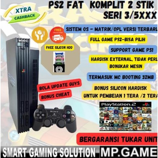 PS2 FAT KOMPLIT 2STIK SIAP LANGSUNG MAIN GAME ORIGINAL DAN TERPERCAYA
