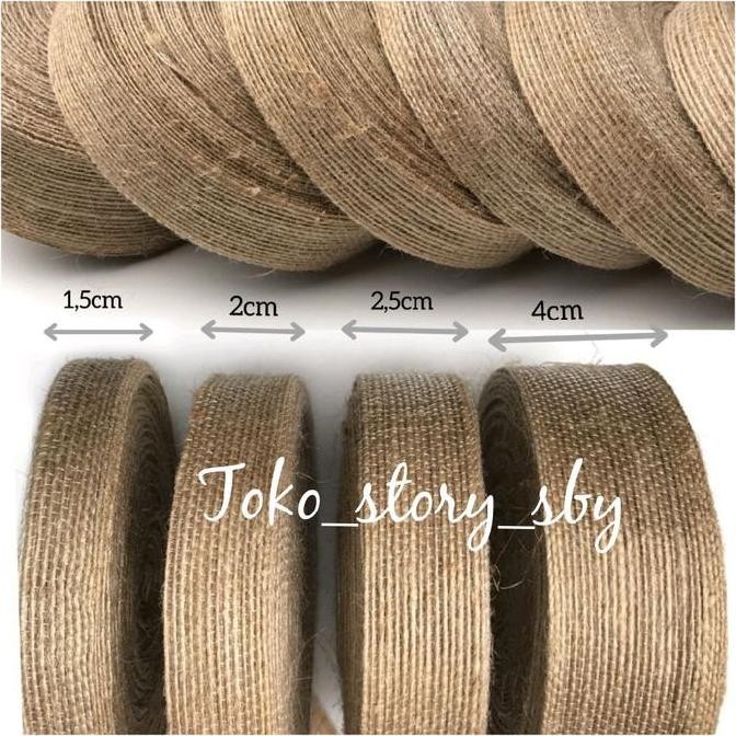 

Baru Pita Goni Burlap 2cm x 10 Yard Dekorasi Rustic Vintage Murah