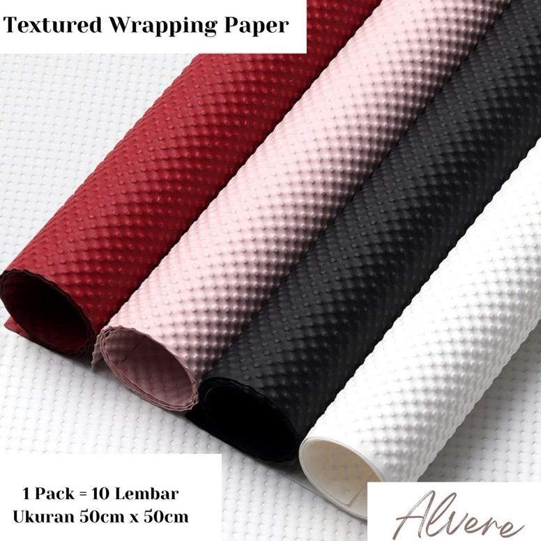 

Textured Wrapping Paper Kertas Bouquet Tekstur 3D Motif Dot 10 Lembar aSt