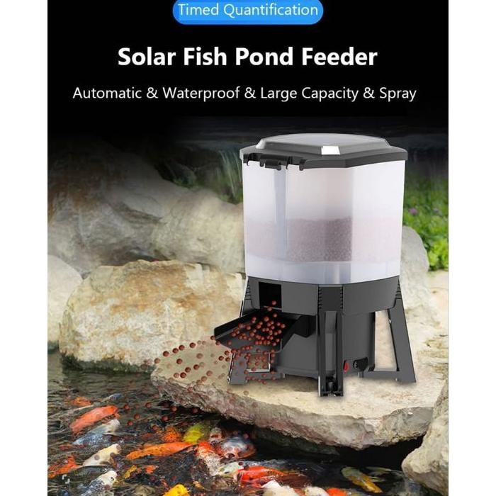 Grech Solar Automatic Fish Auto Feeder Feeding Timer Cff206 Ikan Koi Cff206 Tempat Pakan Ikan Otomat