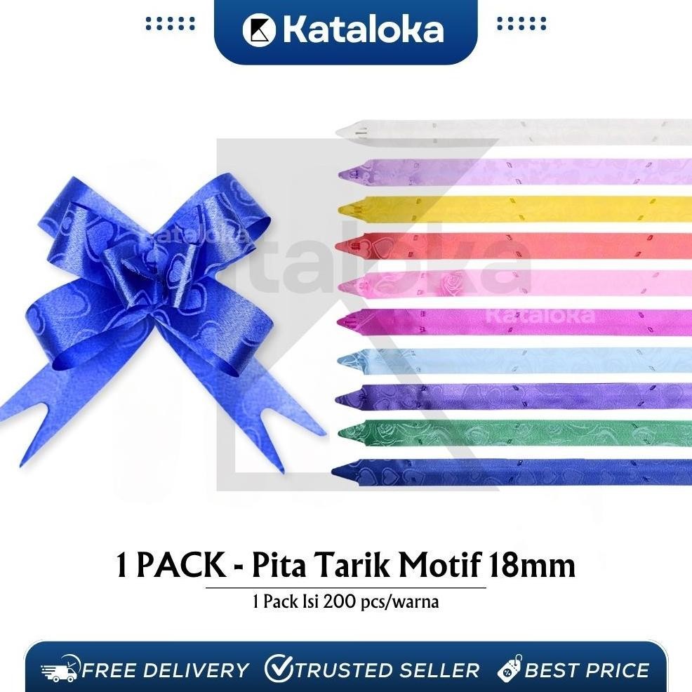 

1 Bungkus Isi 200 Pcs JEDI Pita TARIK Motif Random! 18 mm Serut Parcel Kado Souvenir Motif 18 mm aSt