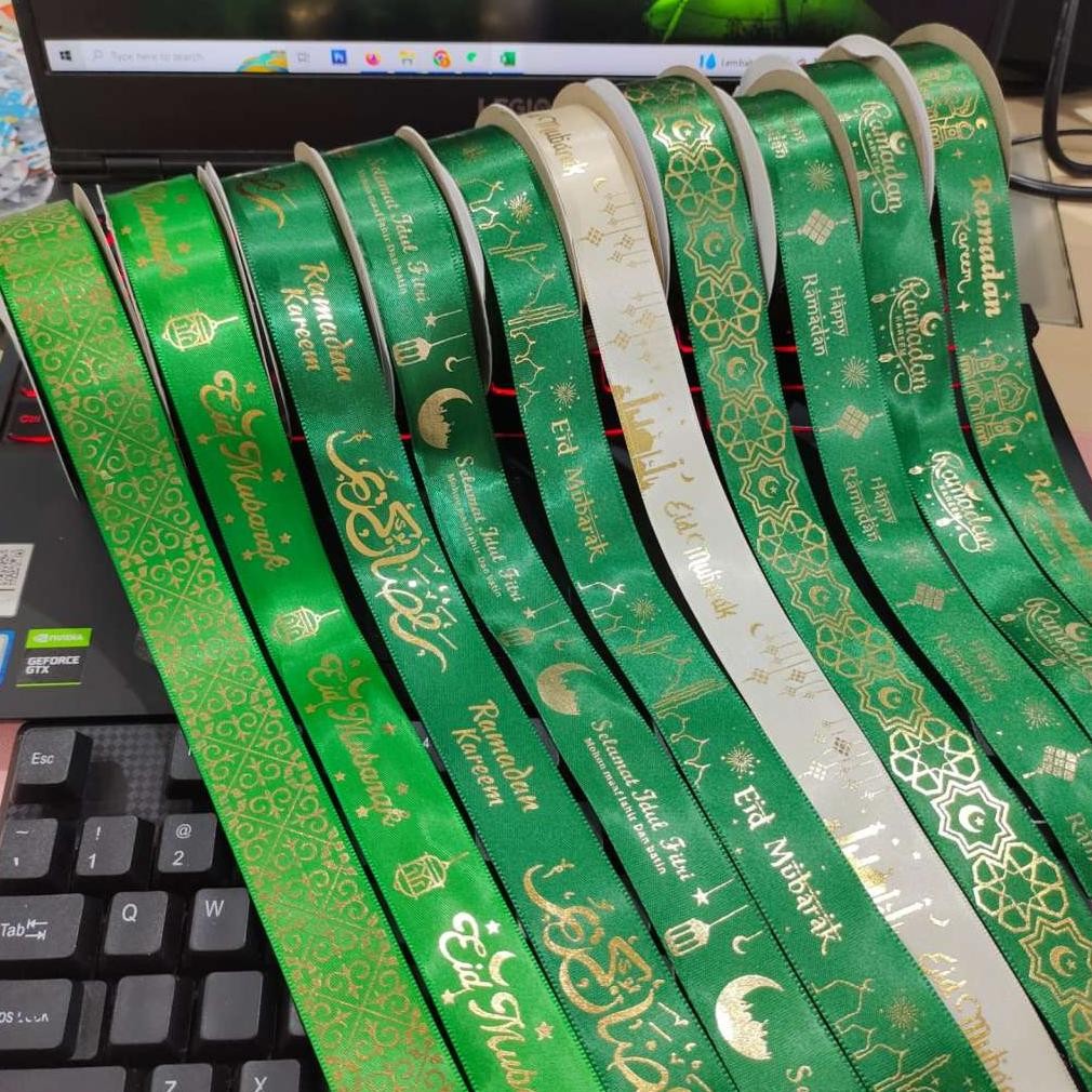 

1ROLL Pita Ramadhan 2,5cm - Pita Idul Fitri Premium PS303 aSt