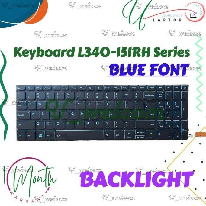 Keyboard Ideapad Gaming L340-15Irh Backlight Blue Font Co