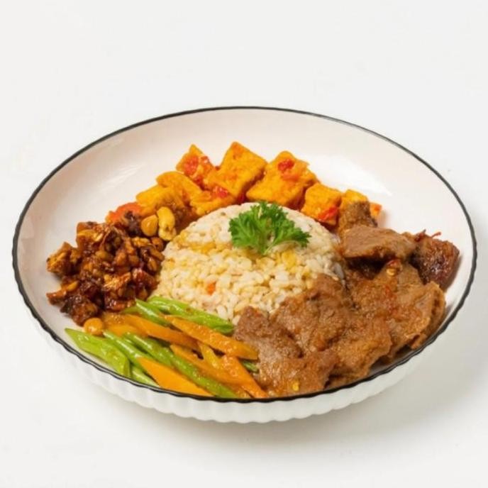 

(Allthebest) Low Cal Nasi Campur Lean Beef Krengsengan. Healthy Diet Catering