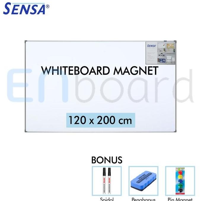 

Siap Kirim Whiteboard Gantung Magnet Single Face Sensa 120x200cm - Papan Tulis Dinding