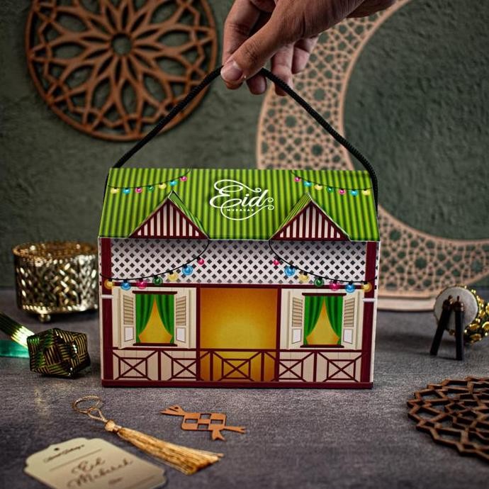 

Ready Gable Rumah Eid Mubarak Hampers Lebaran Ukuran 19x10x11 cm