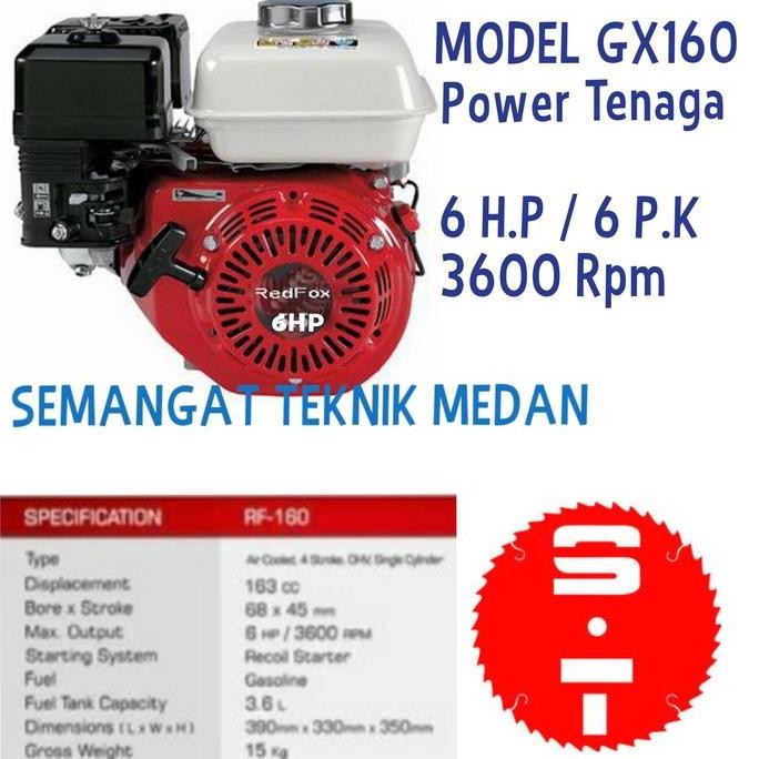 RF-160 MESIN ENGINE PENGGERAK SERBAGUNA RF 160 6HP REDFOX RED FOX