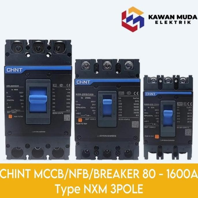 CHINT MCCB/NFB/BREAKER 3POLE 1000A (50KA) Type NXM-1000S/3P 1000A
