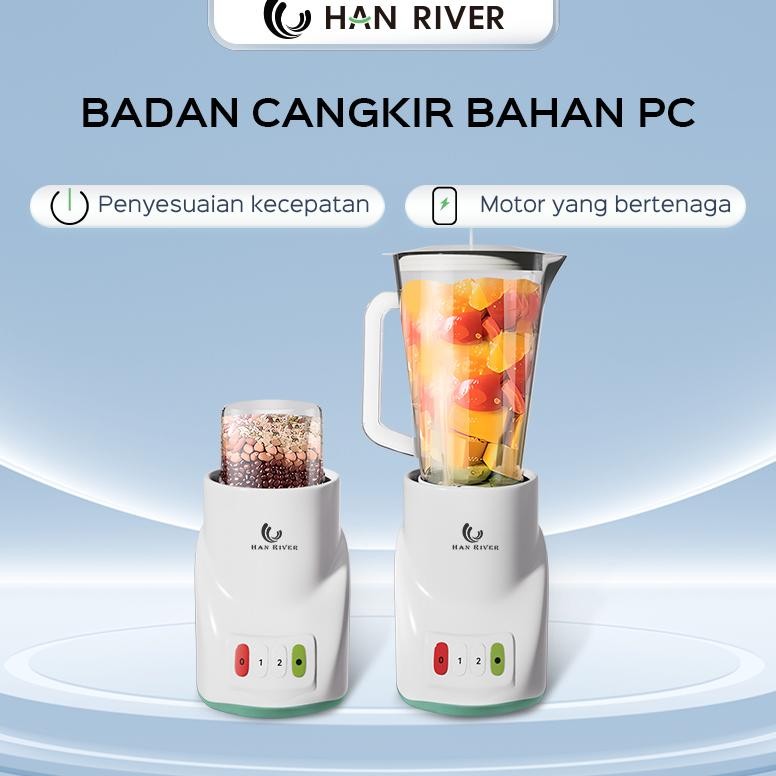 KUALITAS TERBAIK- HAN RIVER Blender Duo 2in1 Buah dan Bumbu Blender Jus Multifungsi Foodgrade NGY-T1