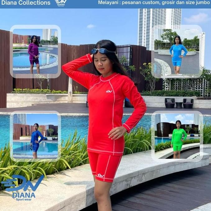 Setelan renang wanita/Setelan renang wanita lengan panjang/Baju renang dewasa/Baju renang lengan pan