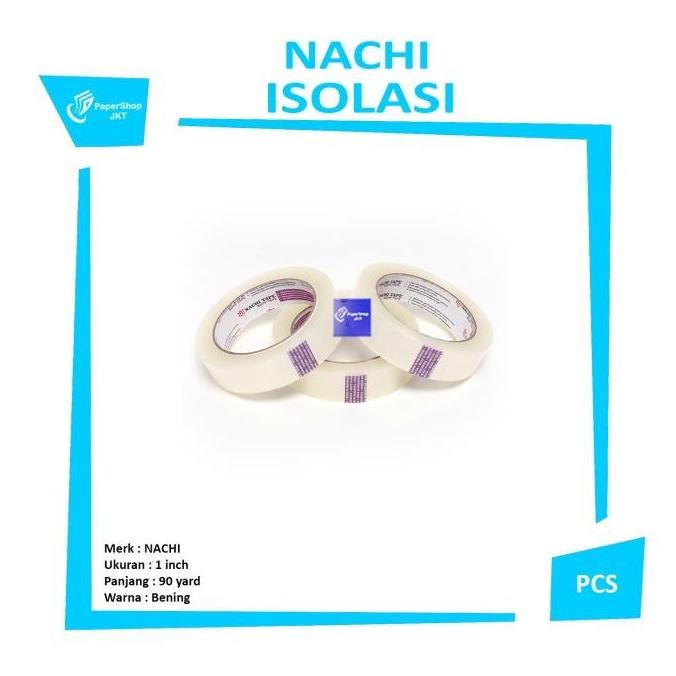 

NACHI - LAKBAN BENING OPP TAPE ISOLASI 1 INCH 24MM - PACK ORIGINAL DAN TERPERCAYA