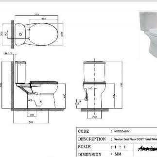 American Standard Newton Dual Flush Ccst Closet / Kloset / Toilet / Wc Duduk Putih 3 / 4,5 Lt As 50 