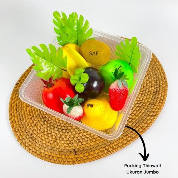 Paket Buah Jumbo Artificial Palsu  - Fake Fruit Full Size Free Daun Monstera Set Props Foto