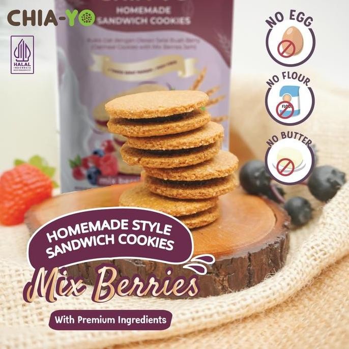 

Chiayo Sandwich Cookies Mix Berries - Gluten Free Snack Buah Sehat Stok Terbatas