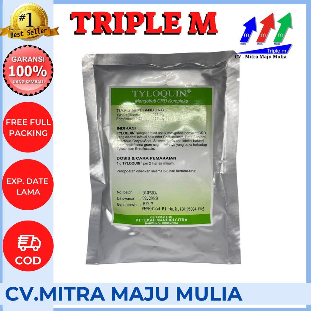Tyloquin 100 gram CRD Kompleks - Obat Saluran Pernafasan Pencernaan dan Kemih Ayam MURAH