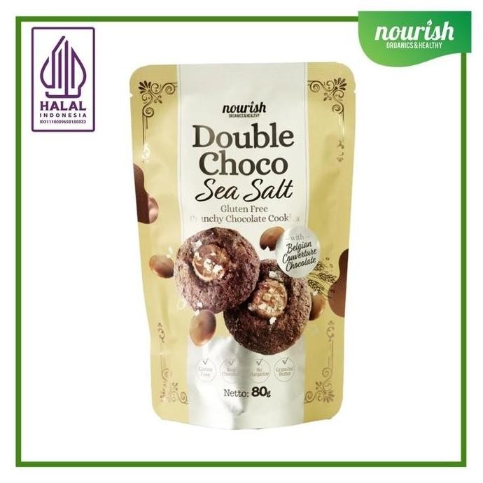 

Gluten-Free Cookies 80gr - Double Choco Sea Salt by Ladang Lima Stok Terbatas