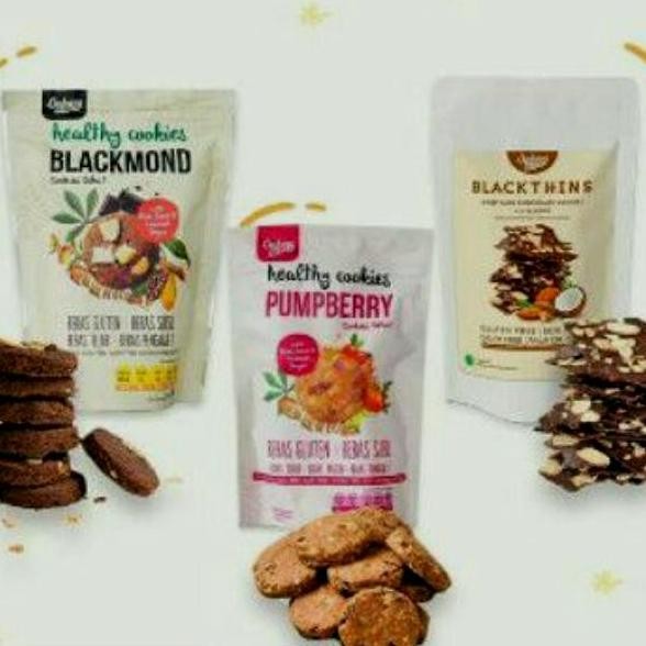 

Paket 3 Cookies Ladang Lima Gluten Free - Blackmond Pumpberry Blackthin Stok Terbatas