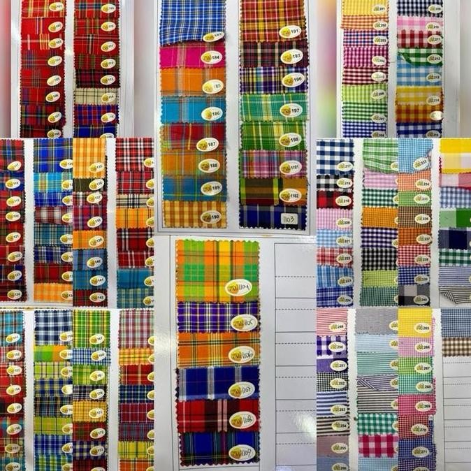 (Allthebest) Kain Katun Kotak-Kotak Seragam Sekolah Lembut & Tidak Panas | Cocok Untuk Seragam sekol