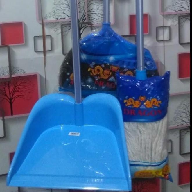 TD PROMO 1 PAKET ALAT KEBERSIHAN / SAPU IJUK, PEL, PENGKI MEREK DRAGON