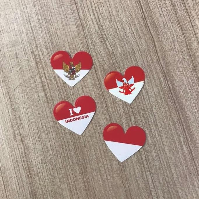 

(Allthebest) Stiker Pipi Hati Bendera Merah Putih HUT RI isi 30 pcs