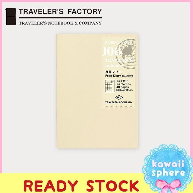 

Travelers Notebook Refill 006 | Monthly Free (Undated) | Passport Size