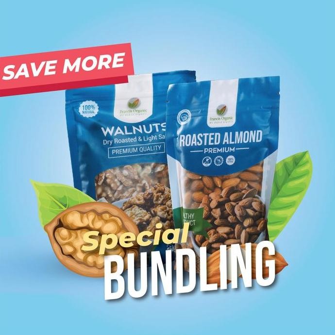 

Special Bundle Roasted Walnut 250Gr Dan Roasted Almond 150 Terlaris