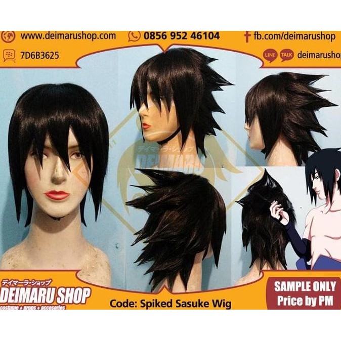 Rambut Kostum Wig Uchiha Sasuke Spiked Anime Manga Naruto Shippuden