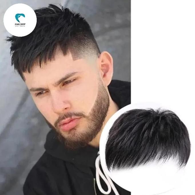 Hair Toupee Pria Rambut Asli / Toupee Pria Cowok Rambut Asli / Rambut Palsu Pria Botak Ventilasi Ala