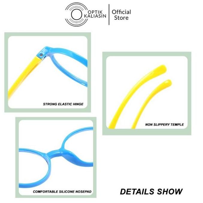 Optik Kaliasin - Frame Kacamata Anak Kotak Kids Series Lentur Karet Anti Radiasi 2278