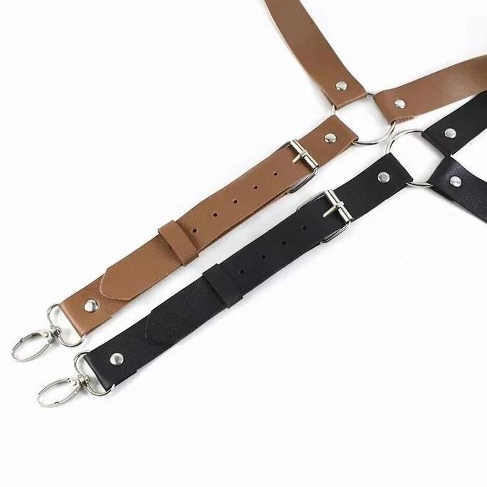 Suspender Kulit Pu Leather Suspender Bretel Suspender Backpack