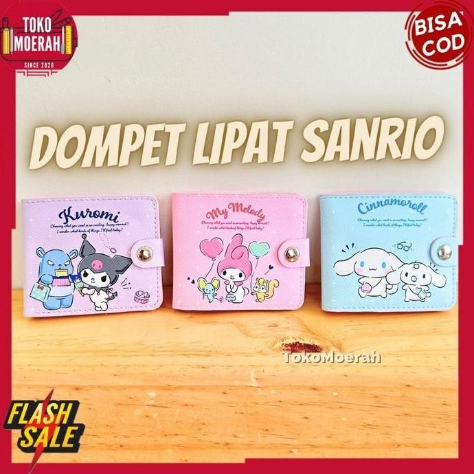 Dompet Lipat Sanrio Dompet Anak Sanrio Melody Kuromi Cinnamoroll Lucu Unik Dompet Lipat Anak Sanrio