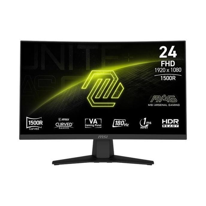 Msi Gaming Monitor Curved 24 Inch Mag 244C / Mag244C 1500R Va Fhd 1080P 1Ms 180Hz 3Y Co