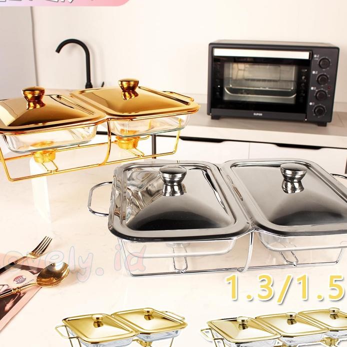 Food Warmer Wadah Kaca Tebal Gold Food Warmer Wadahbaki Kaca Tebal Gold Food Warmer Perasmanan Perni