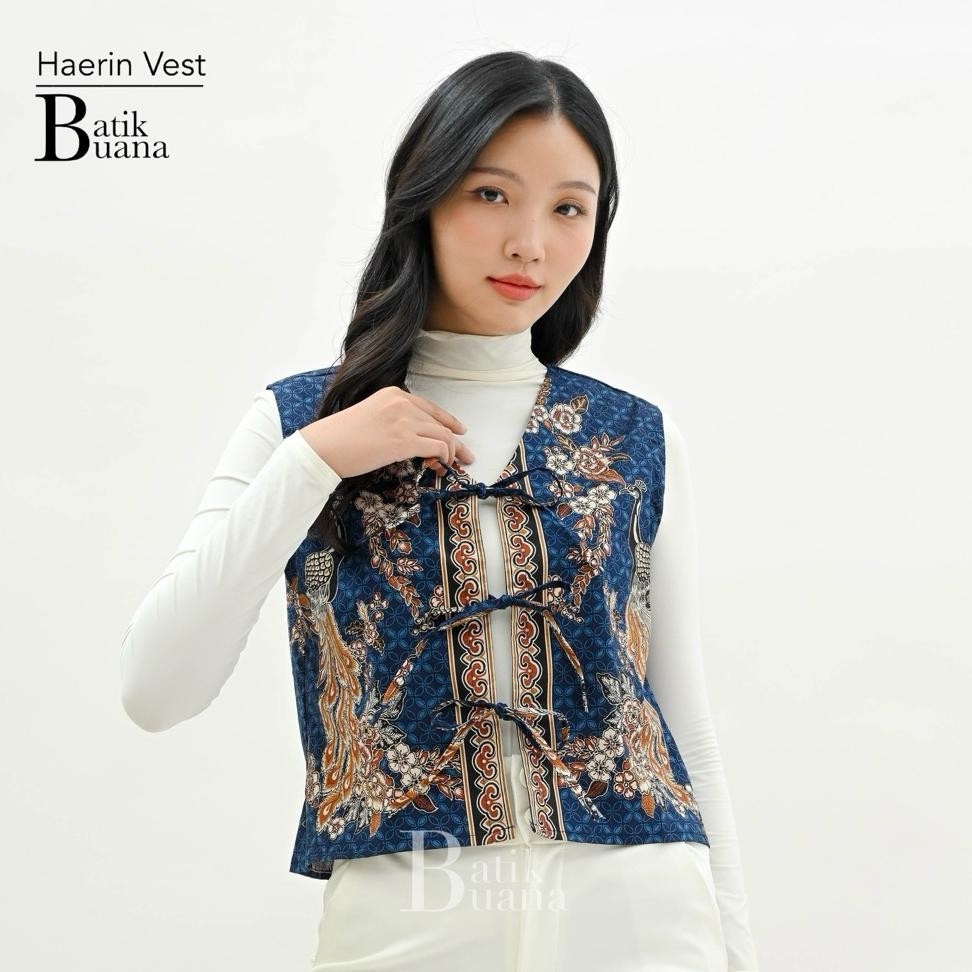 Haerin Vest Batik Vest Atasan Blouse Batik Wanita Atasan Batik Batik Wanita Batik Wanita Batik Kerja