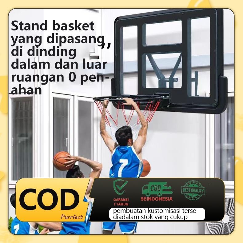 Ring Basket Dan Bola/Ring Dan Jaring Basket Tempel Dinding Dewasa/Papan Basket Plus Ring Besar/ Kera