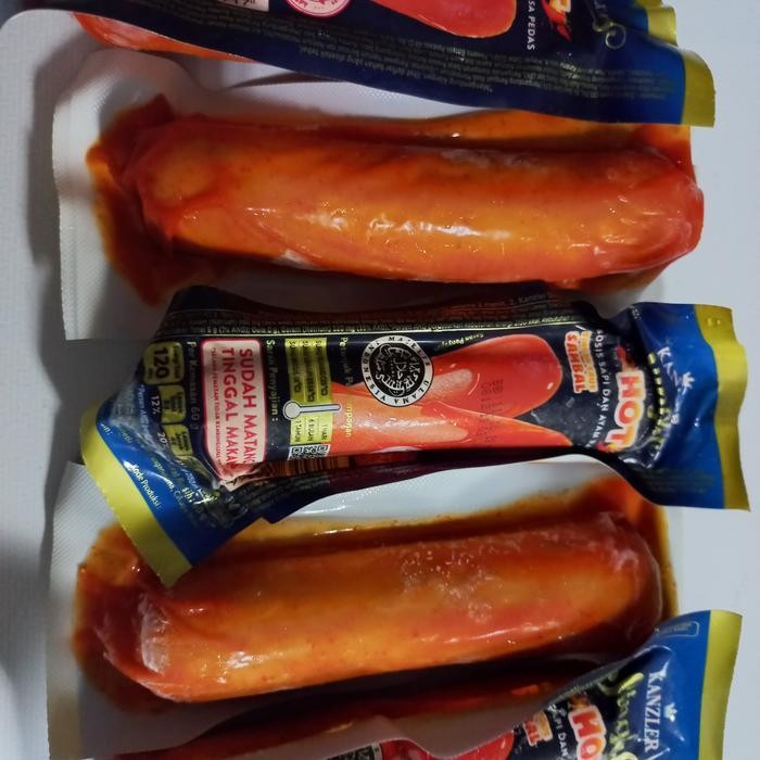 Ff Sosis Sapi Dan Ayam Pedas Sosis Kanzler Hot Sosis Single Hot 1 X 65G