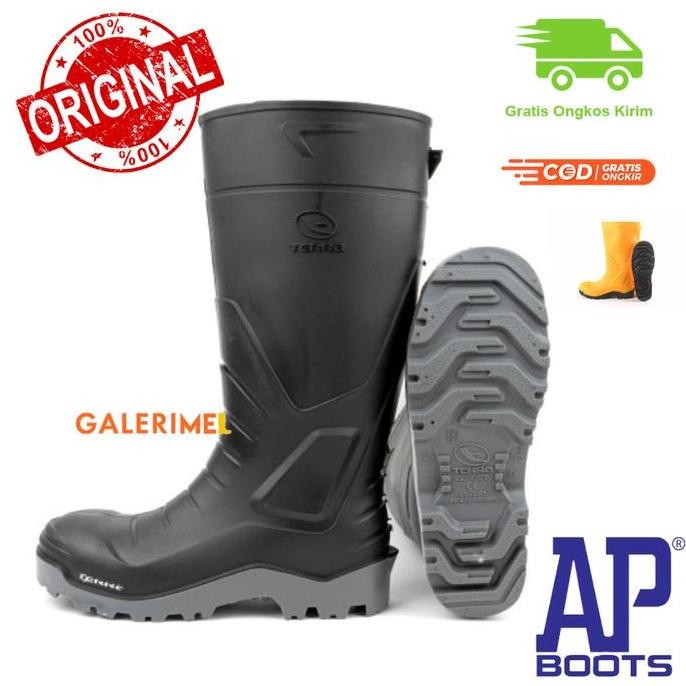 Baru Sepatu Boots Safety Pria AP S4 Anti Slip Tahan Air Panas Ujung Besi