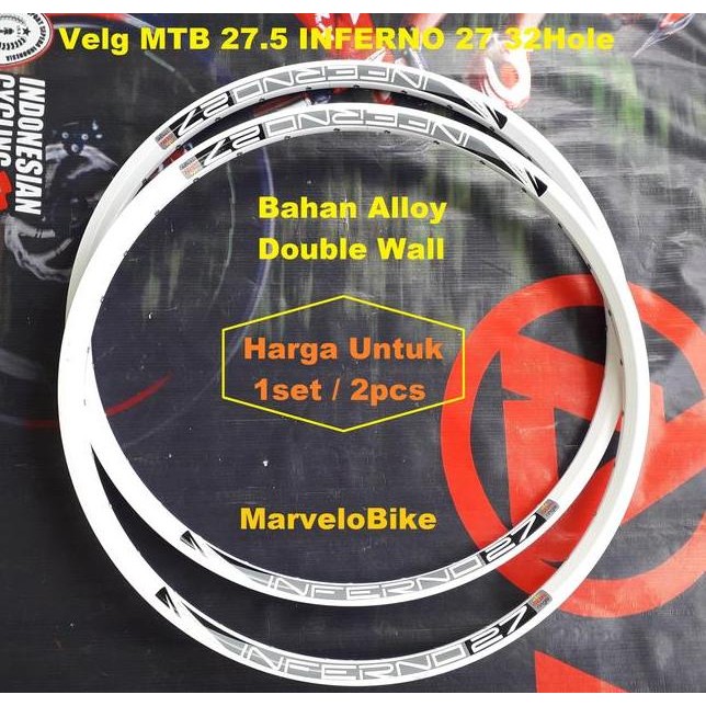 Rims Ve Sepeda Mtb 27.5 Inferno 27 Sunringle 32Hole Double Wall
