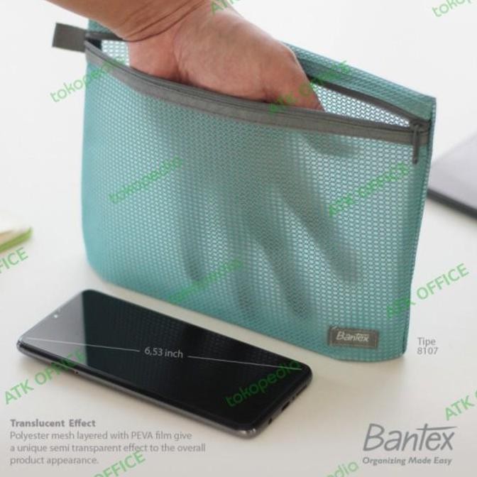 

TERSEDIA BANTEX SKY BLUE ZIPPER STORAGE POUCH 8107 | HANDBAG PENCIL CASE 24X17CM