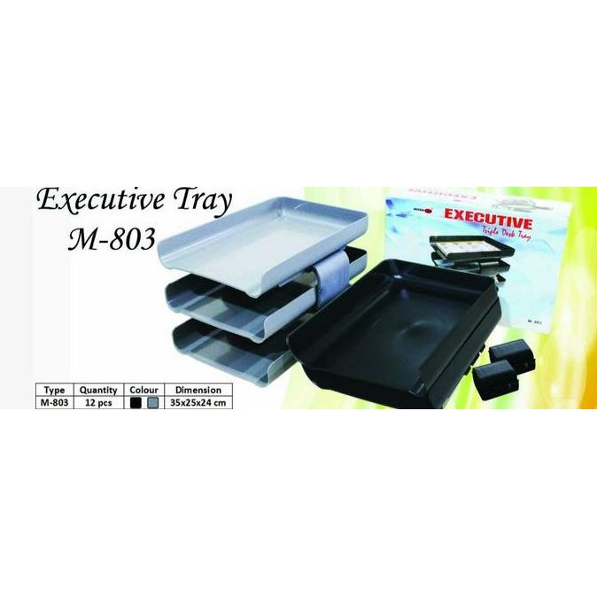 TERSEDIA TRIPLE DESK TRAY LETTER TRAY RAK DOKUMEN EXECUTIVE TRAY MICROTOP M-803
