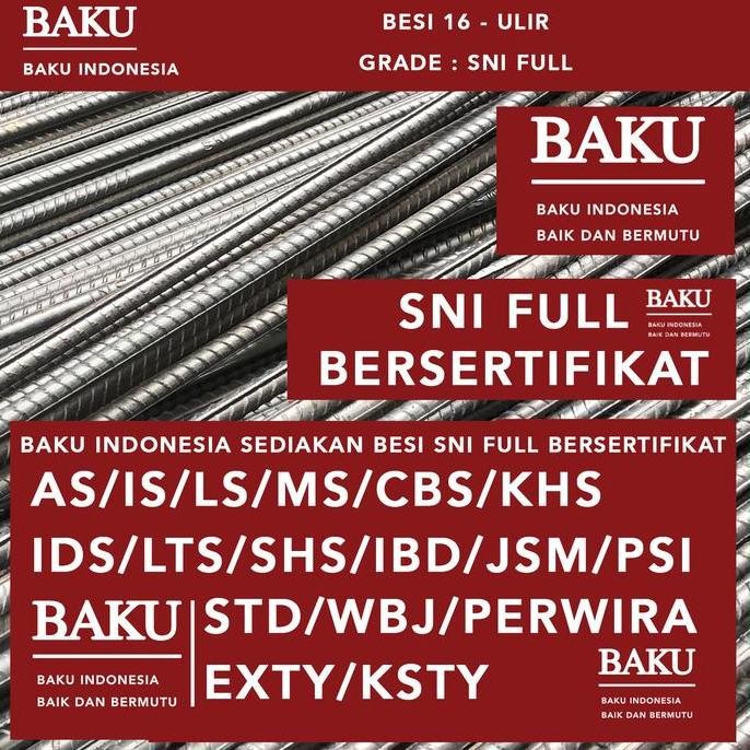 Besi 16 D Sni Full / Besi 16 Ulir Full Sni / Besi Beton 16Mm Ulir Sni