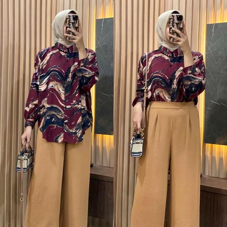 JTS Kanya One Set Wanita Kekinian One Set Wanita One Set One Set Hijab Ootd Setelan Wanita Kekinian 