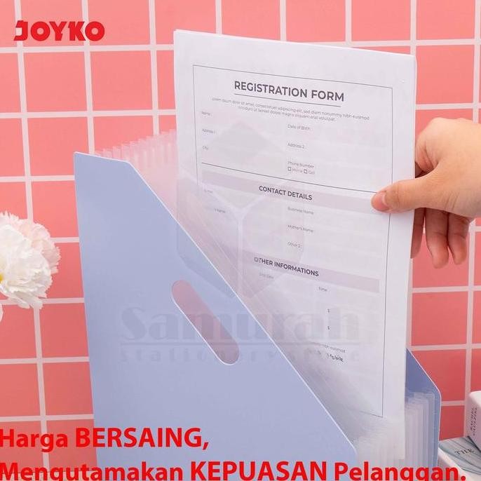 

Stok Terbatas Joyko Expanding File Folio 13 Sekat - Map Dokumen Accordion Ef 12 Warna Pastel