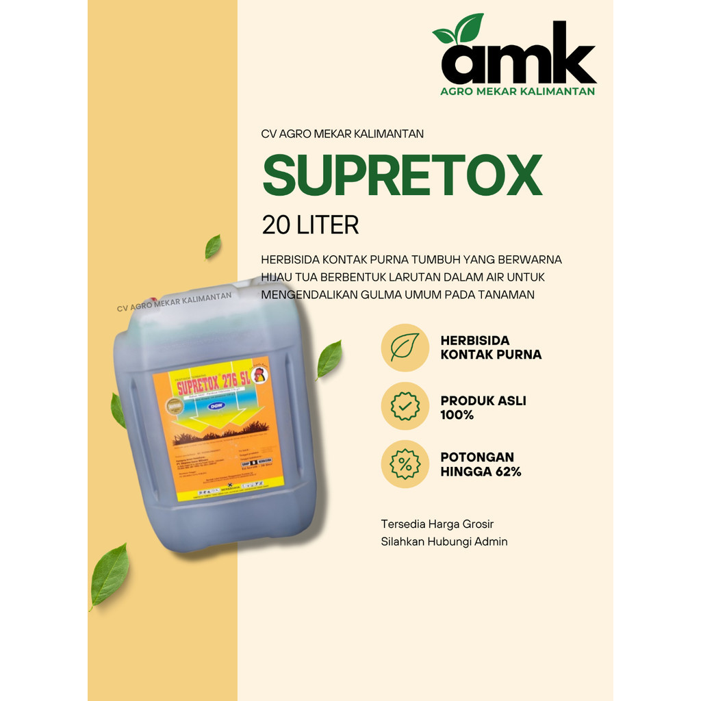 Supretox Racun Rumput Gulma Kebun Sawit 20 Liter