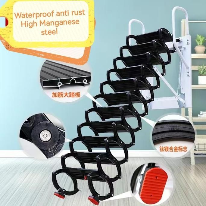 Tangga Loteng - Tangga Dinding - Tangga Lipat Teleskopik - Wall Mounted Telescopic Stairs Co