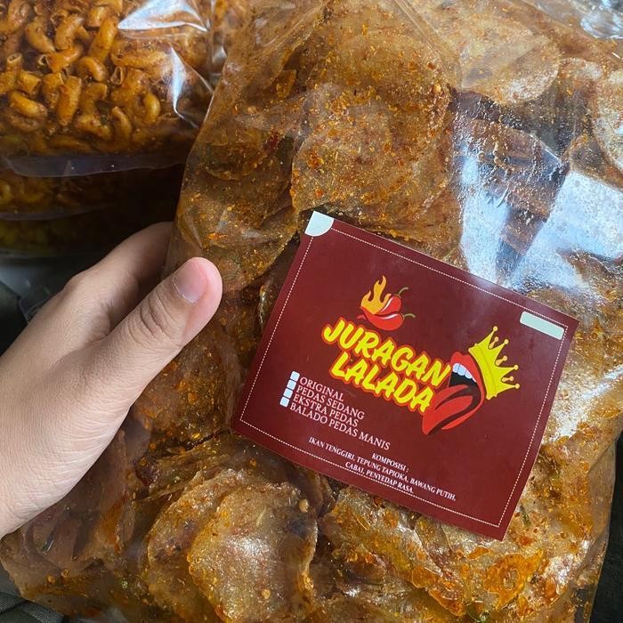

FF KERIPIK KACA 250G JURAGAN LALADA Camilan Cemilan Kripca Kripik Singkong Chips Snacks Pedas Food Snack