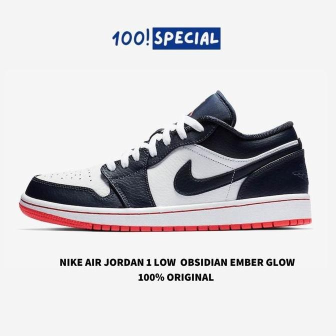 Sepatu Nike Air Jordan 1 Low Obsidian Ember Glow Bnib Original